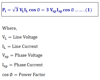 input power drawn by the induction motor