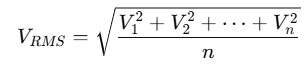 V RMS formula for discrete values