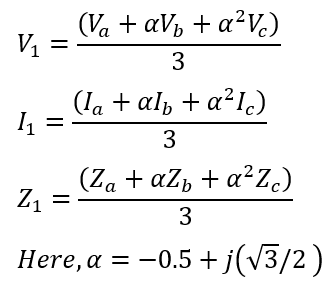 positive-sequence-component-equations