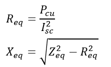 equivalent resistance and reactance  under short circuit