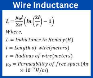 inductance of wire- formula and calculations