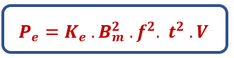 transformer eddy current loss formula