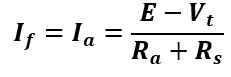 Field Current equation of  Series DC Generator