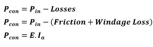 formula for power converted from mechanical to electrical 