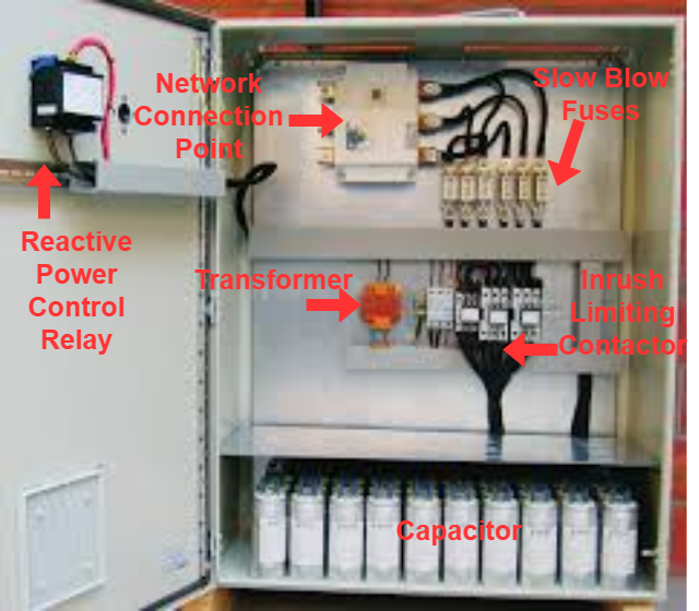 diagram showing automatic power factor correction unit