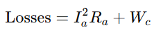 losses in a DC generator