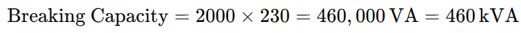 Example: calculation of Breaking Capacity for Single-Phase System