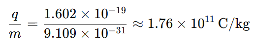 charge to mass ratio of an electron
