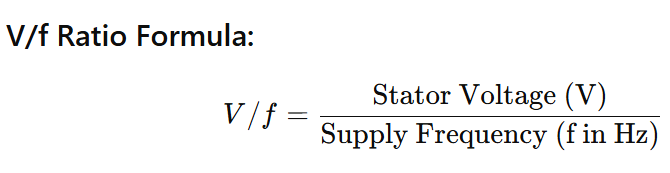 v/f ratio formula for induction motor