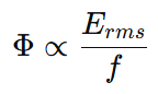 flux is proportional to the ratio of V/f