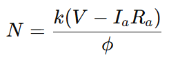 Speed of a DC Motor Formula
