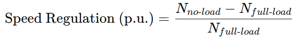 Speed Regulation Formula (Per Unit Form)