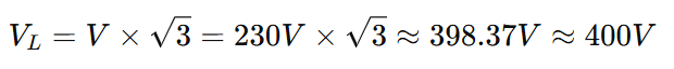 line voltage according to vector mathematic