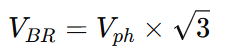 bbr- line-to-line (phase-to-phase) voltages in a 3-phase system: