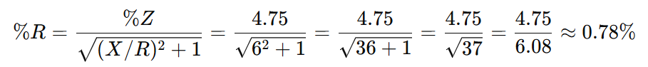 parallel operation of transformer-Case 5: Equal Impedance & KVA Unequal Ratios- % R calculation