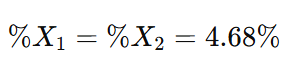 % X1 value