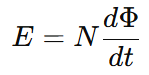 emf equal to rate of change of flux as faraday induction law