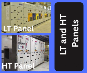 Diagram showing LT and HT panels with placement in an electrical power distribution system
