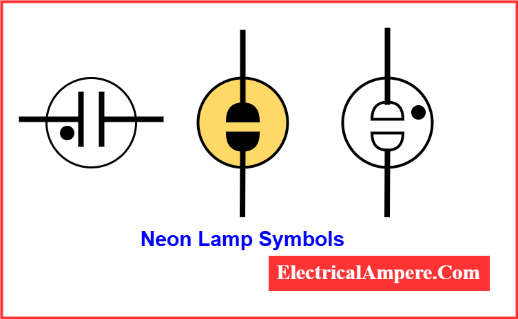 Neon lamp symbol representing gas-discharge lamp in schematics