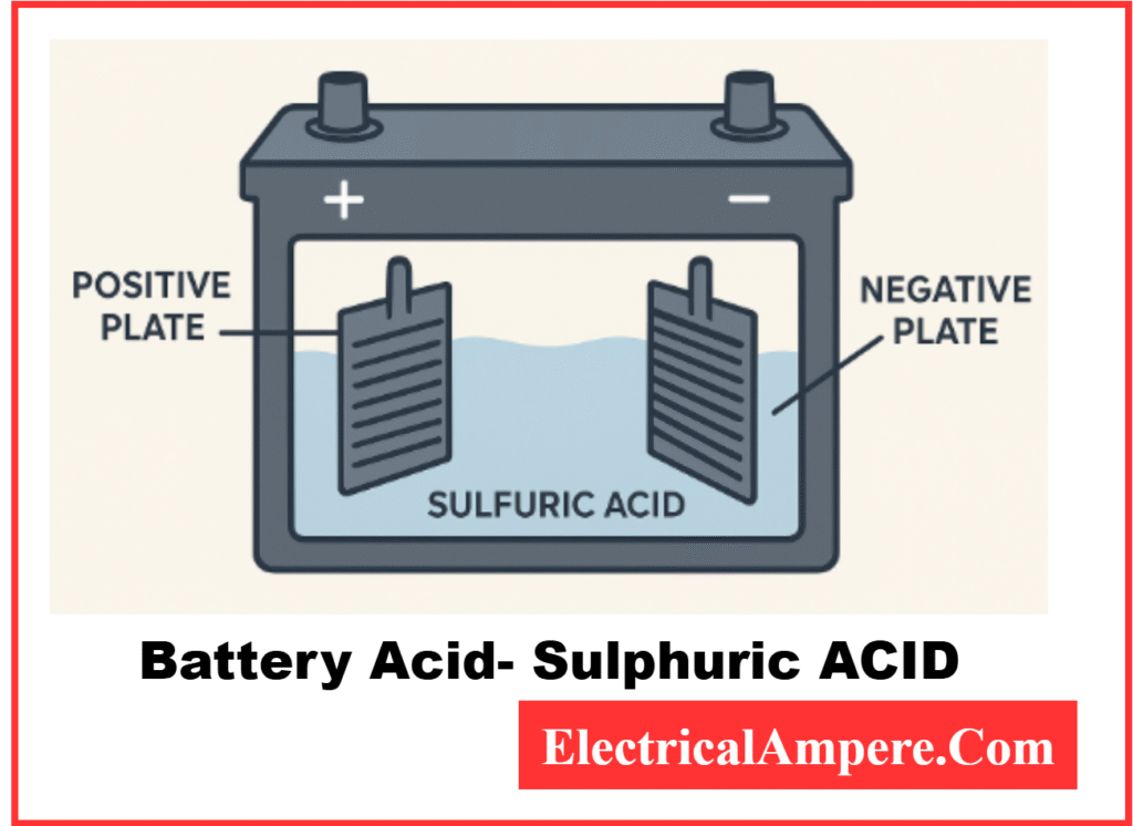 Battery acid used in a lead-acid battery