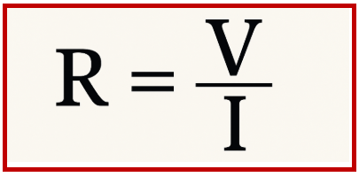 Insulation resistance formula R = V / I( IR test formula)