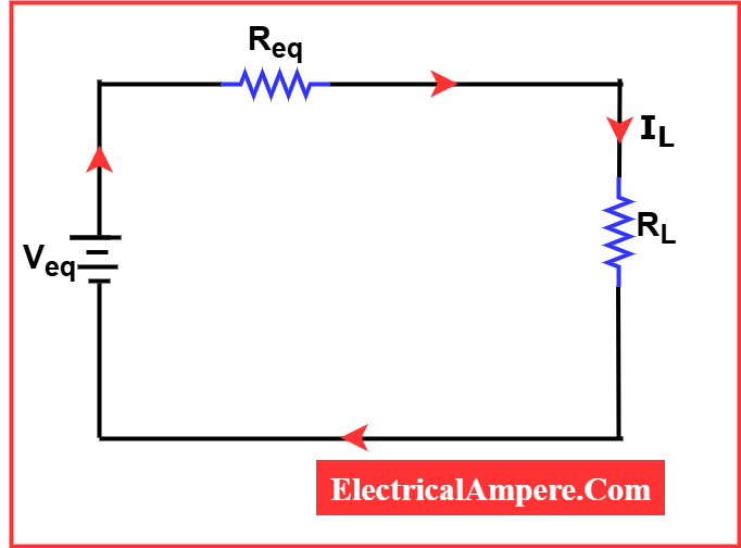 Simplified equivalent circuit obtained by applying Millman’s Theorem to reduce a complex parallel circuit