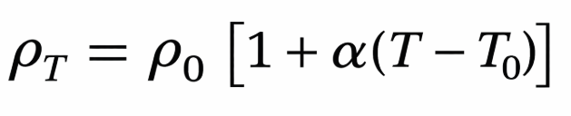 Copper Resistivity formula and its effect with temperature