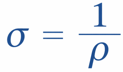 electrical conductivity formula in terms of resisstivity
