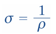 expression showing relationship between conductivity and resistivity