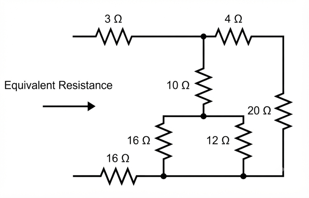 Difficult Equivalent Resistance Problems- example1
