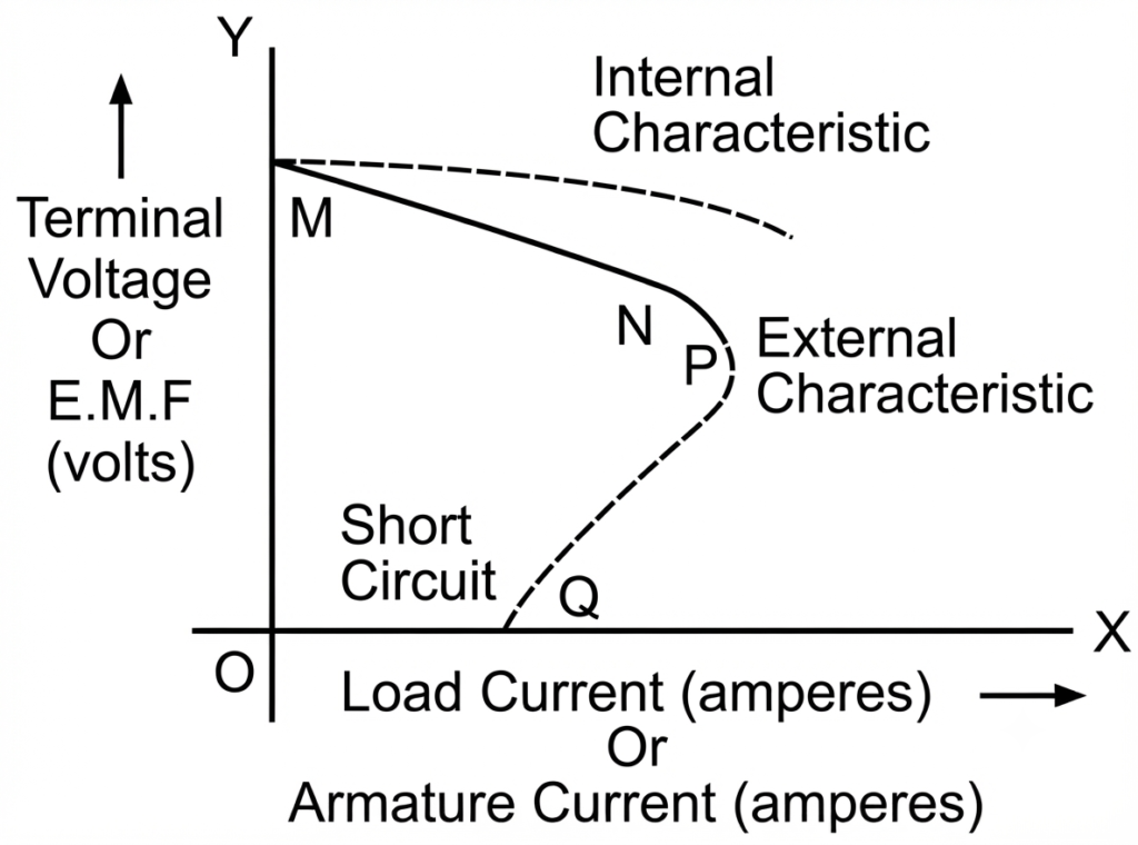 External Characteristic Curve of DC Shunt Generator