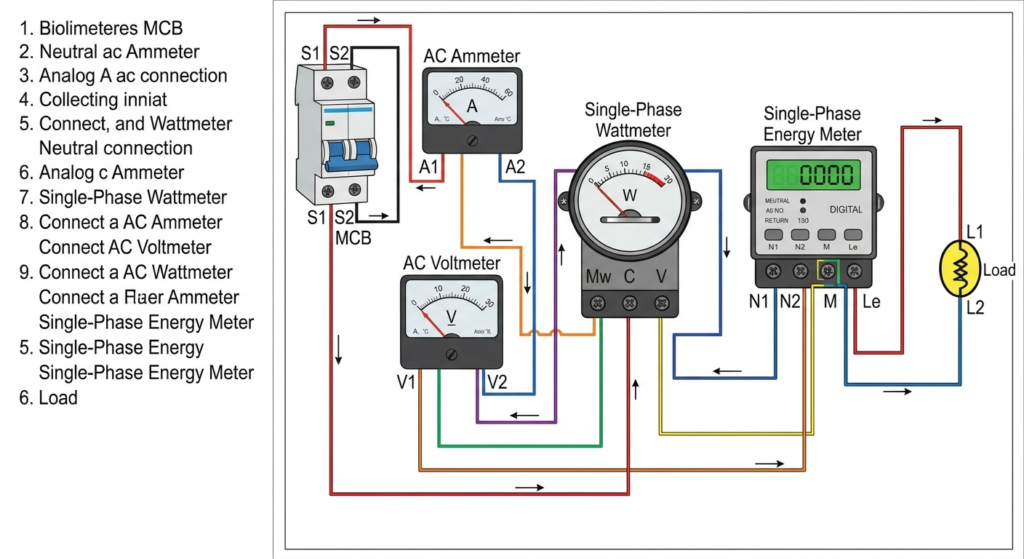 single phase energy meter calibration set up